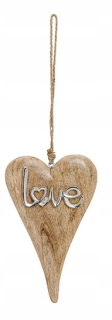 Darček na Valentína - Love Heart -theped prívesok z mangového dreva