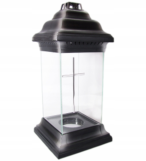 Sklenená sviečka ZPZ LS1/1 s ružou 37 cm