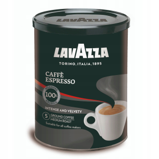 Káva mletá - Lavazza Caffe espresso 250 g mleté kávy v plechovke