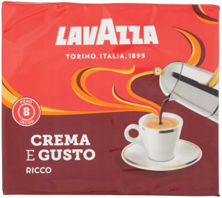 Káva mletá -  Lavazza Talianska Káva Crema Gusto Ricco Silná 2x250g