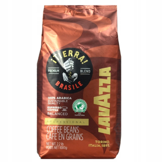 Zrnková káva -  Lavazza Tierra Brazília 100% Arabica 1kg Granist