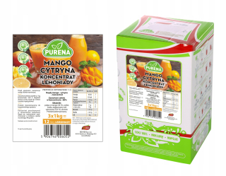 Mango-citrónová limonáda (koncentrát) purena 15l / 3kg
