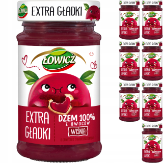 Łowicz Jam 100% ovocia Extra Smooth Cherry 8x 235G
