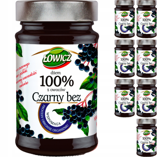 Łowicz Jam 100% čierne ovocie bez 8x 235 g
