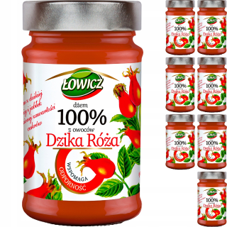 Łowicz Jam 100% ovocných divokých Rose 8x 235 g