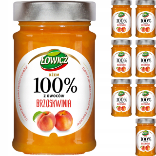 Łowicz Peach Jam 100% Ovocie 8x220g