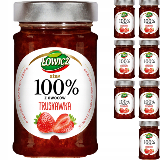 Łowicz jahodový džem 100% s 8x220g plodmi