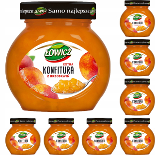 Łowicz Broskyňový lekvár, minimum cukrov 8x240g