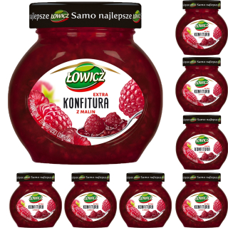 Łowicz Jam s minimálnymi cukru Malin 8x240g