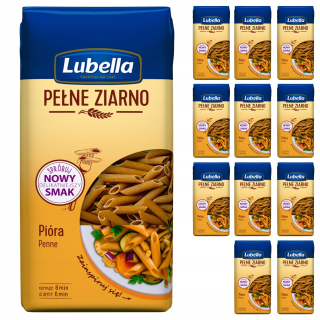 Lubella Celozrnné cestoviny Penne perie 12x400g