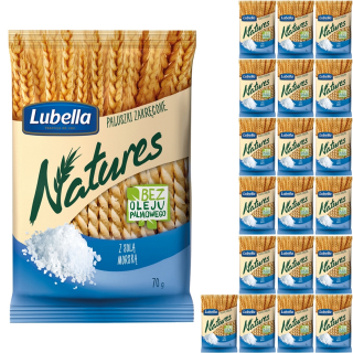 Lubella Natures prsty skrútené soľou 20x70g