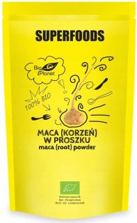 Maca root v ekologickom prášku bio planéty