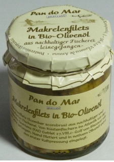 Mackerel v bio olivovom oleji 220g Pan