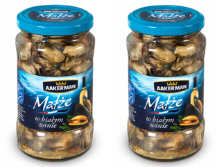 Mušle v bielom víne 2x 350g morské plody AAKERMAN