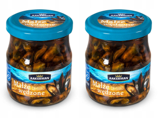 Údené mušle v oleji 2x 200g AAKERMAN MORSPOOD