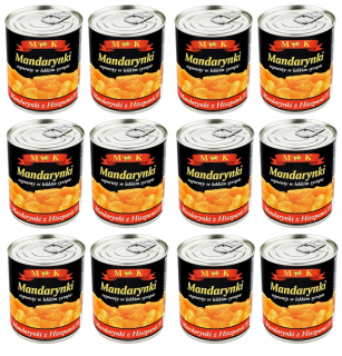 Mandarins Segments Svetelný sirup 312G x 12 plechoviek
