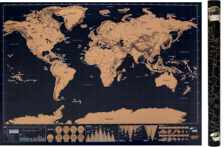 Mapa sveta. Scratch. Veľký cestovateľ Gift 83x60