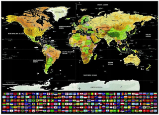 Mapa sveta škrabadlo cestovateľ flag XXL darček