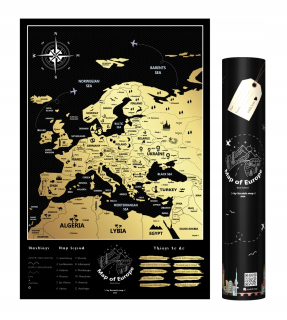 EUROPE MAP Scratch čierneho zlata