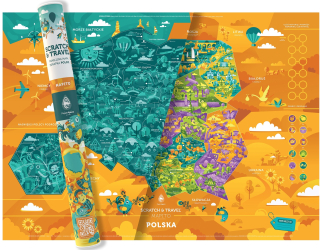Mapa. Poľské škrabanie. Pre deti. Vzdelávacie nálepky