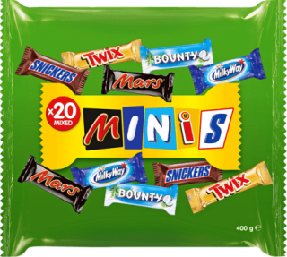 Mars Minis Mini Twix Bounty Snickers * Zelená
