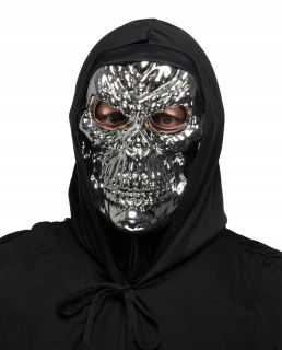 Halloween - Halloween strieborná maska s kapucňou