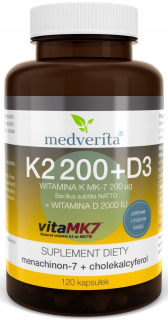 MEDVERITA VITAMINA K2 MK7 200 UG + D3 2000IU 120K