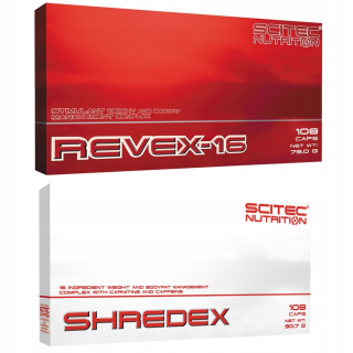 Spaľovač tuku - Mega chudnutie Set Scitec Revex + Shredex 108c