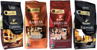 Zrnková káva - MEGA KIT Coffee Tchibo Barista štýl 4 x 1kg