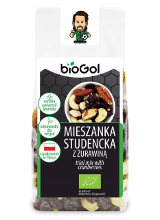Študent mix s brusnicovým bio 150G Biogol
