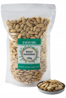 Orechy - Blanšírované mandle 1kg- XXL všetky vysoko kvalitné