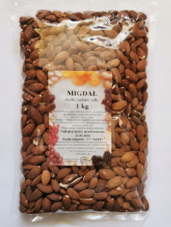 Orechy - Mandle všetky škrupiny 1 kg Kalifornské prírodné