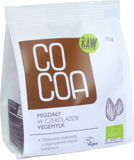 Mandle v čokoláde VEGEMILK BIO 70G COCOA