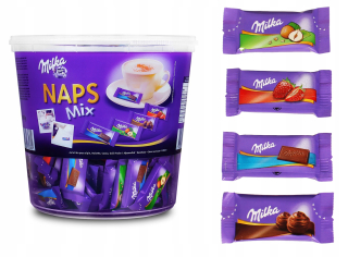 MILKA MINI NAPS ČOKOLÁDA 207 KS ZMESNENÁ CHUŤ 1KG DE