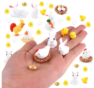 Veľkonočná dekorácia - Veľkonočná figurínová plastová zmes vzorov 4 cm