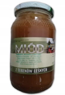 Lesný med z Mazury 1.2 kg korálky z medu od prírody