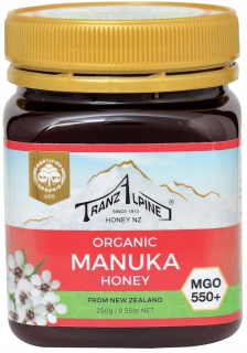 MEDOVÁ MANUKA MGO 550 + BIO 250 g - TRANZALPÍN