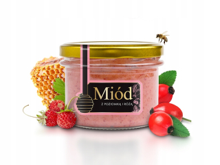 Med s divokou jahodou a ruže 250g medovej záhrady