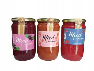 HONEY ZES. 3x1000g med s arise, brusnice, jahody