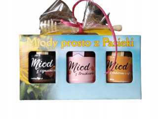 Medová sada 3x250g škorica, jahoda, génerový darček