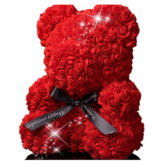 Darček na Valentína - Medveď s červenými ružami darčekový darček viedol Valentine
