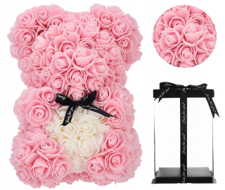 Darček na Valentína - Plyšový medveď ružovej farby ružovej valentína 25 cm