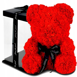 Darček na Valentína - Medveď s ružovým medveďom 36 cm