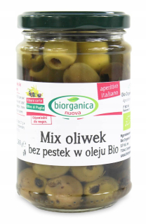 Zmiešajte olivy bez semien v Bio 280 g oleja (JAR) -