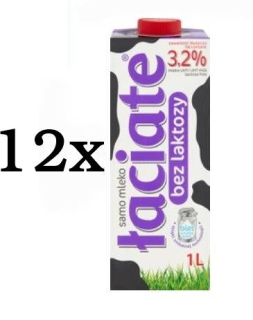 UHT LAKÁTOVÉ MLIEKO BEZ LAKTÓZY 3,2% 1L MILKPOL 12x