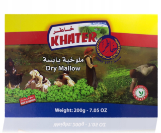 Arabská kuchyňa - MLOUKHIYE, MALLOW MOLLOCE MOLOKEYE Sušený vzhľad Molokhia
