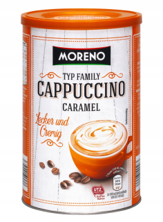 Cappuccino - Kapučíno - Moreno Coffee Cappuccino Caramel 500g z Nemecka