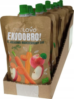 OVOCNÁ MOUSSE OWOLOVO jablková mrkva Eco x 16 ks