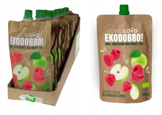 Ovocie mousse Owolovo Apple Raspberry Eco x 16 ks