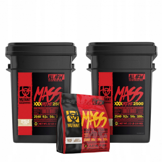 Gainer - Mutantná hmotnosť 2 + 1 ZADARMO 2X 10KG + 2,27KG ZADARMO